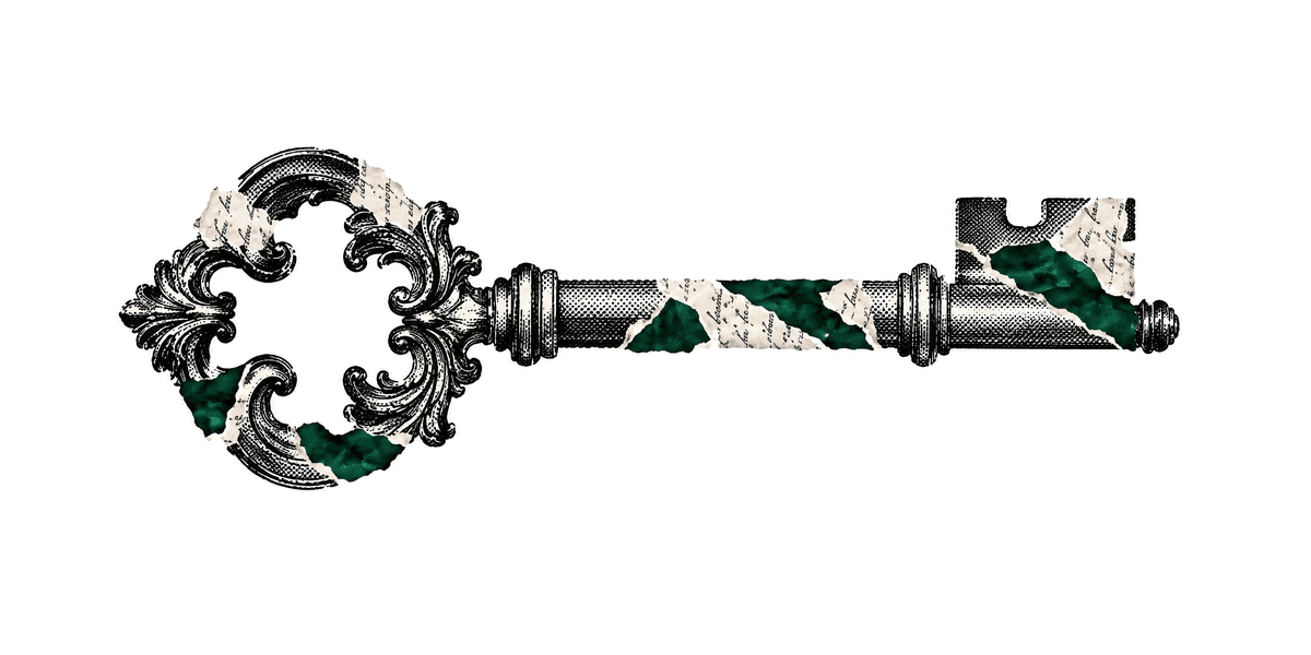 Ornate key wrapped in torn cream paper, the Storyline Pros symbol for narrative engineering.