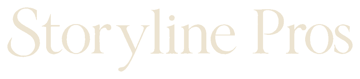 Storyline Pros cream wordmark on a transparent field.